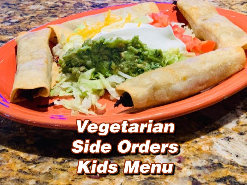 Vegetarian, side orders, kids