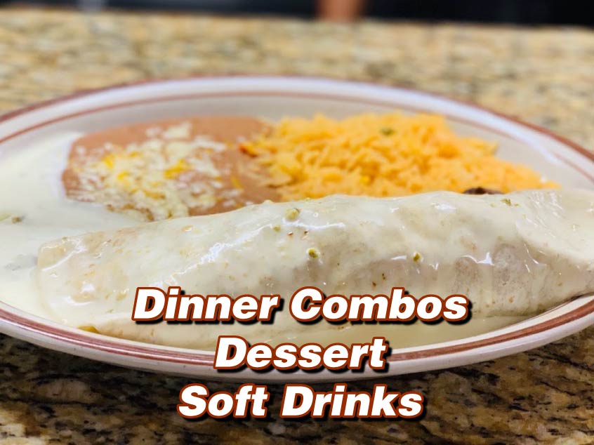 Dinner combos, dessert, soft drinks
